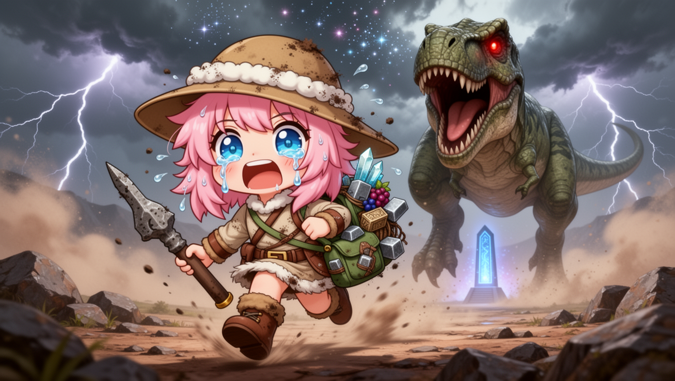 ティラノに追われてダッシュ！